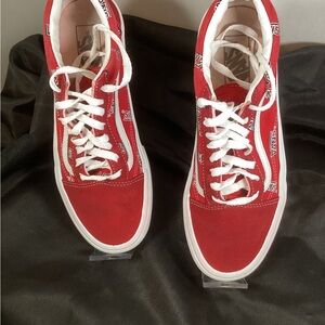 Vans Classic Red and White Sneakers